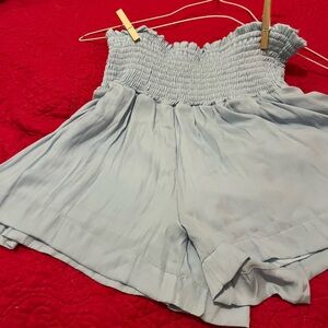 TCEC Sky Blue Smocked Jumpsuit
